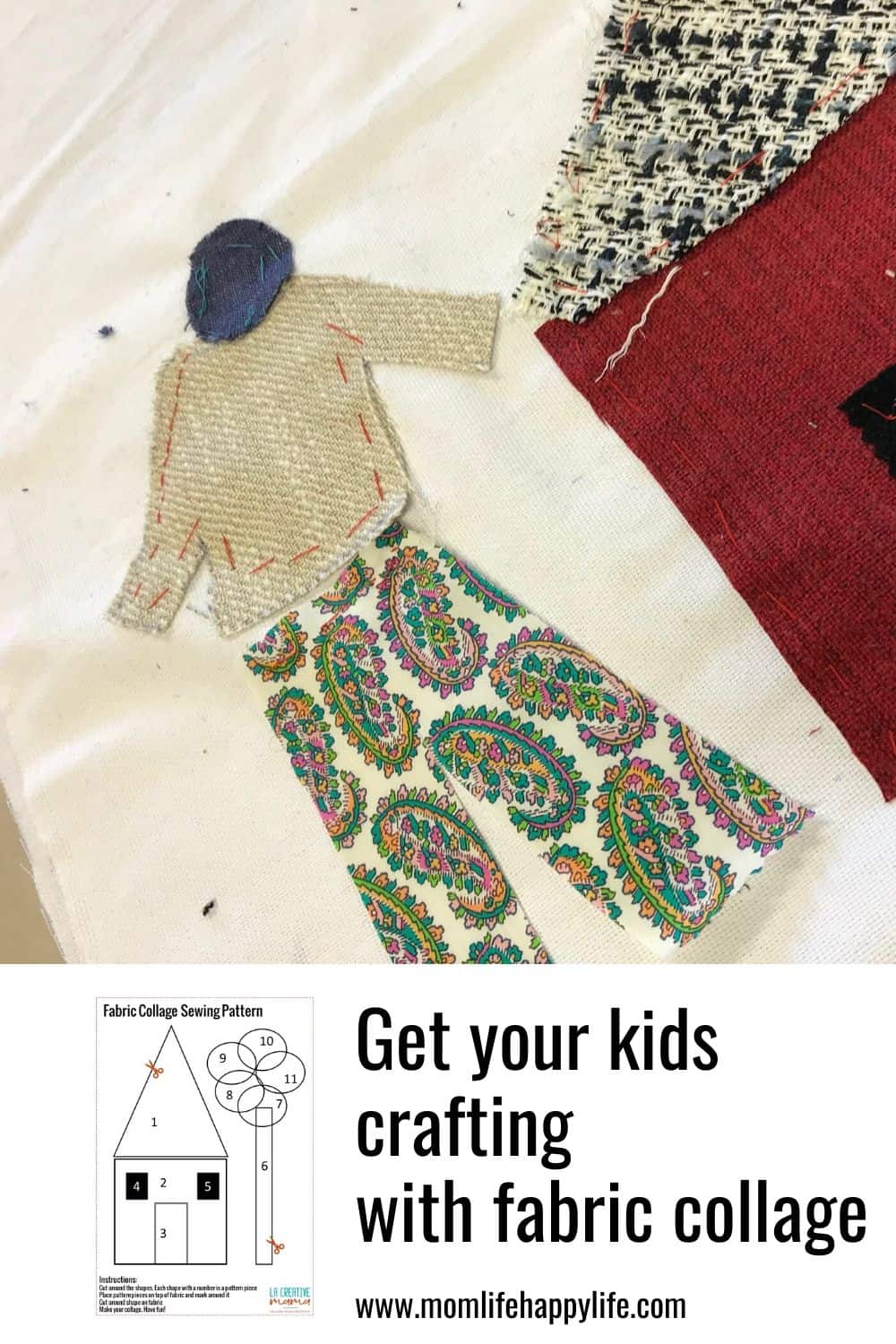 How to make fabric collage using Applique La creative mama