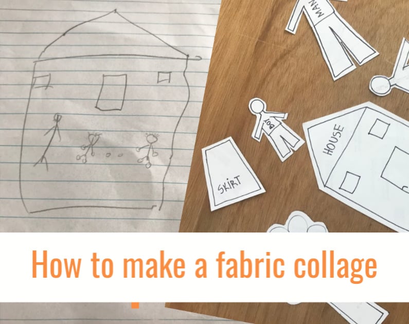 How to make a fabric collage La creative mama