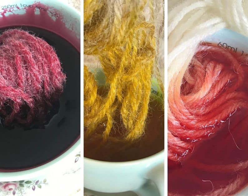 dyeing wool yarn with food coloring tutorial for kids 