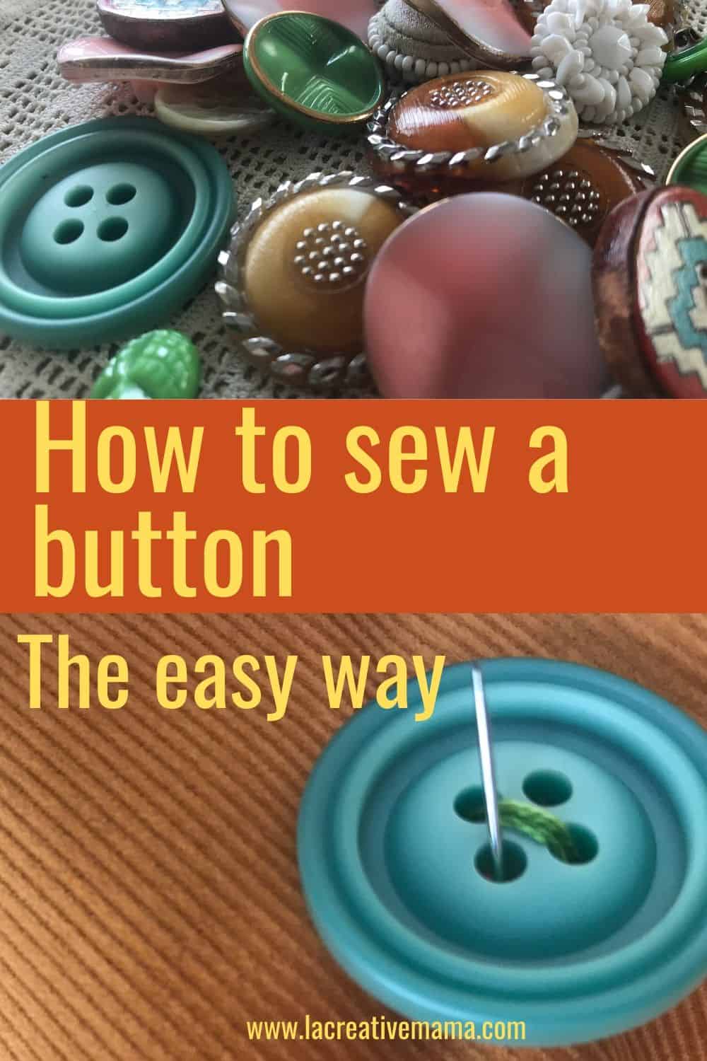 How to sew a button the easy way La creative mama