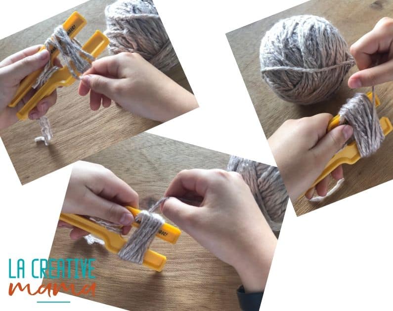 pom pom making tutorial using hand dyed yarn 