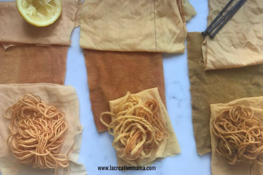 natural dyeing with onion skin