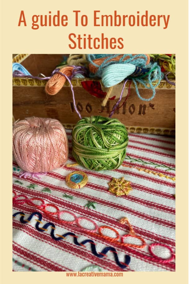 Hand embroidery stitches step by step  la creative mama Hand embroidery stitches step by step  la creative mama