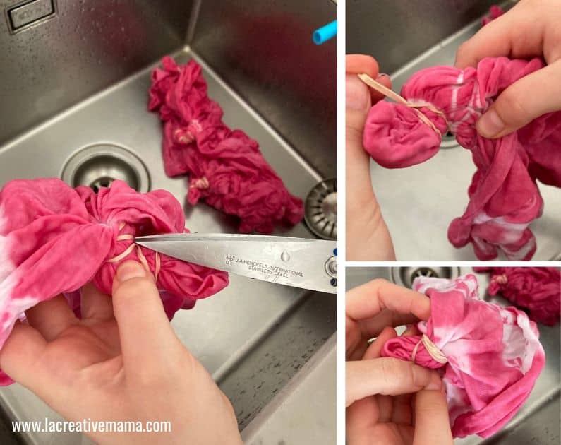 how to tie dye shirts with rubber bands