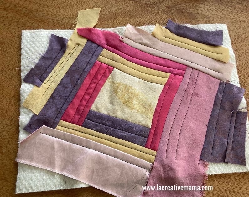 Quilt as you go block with wonky sashing Tutorial