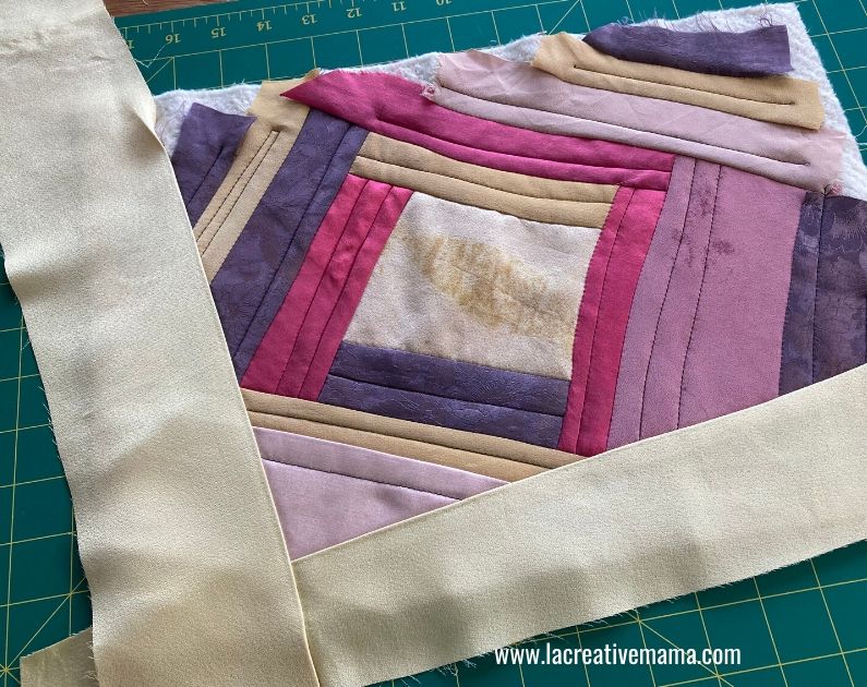 Quilt as you go block with wonky sashing Tutorial