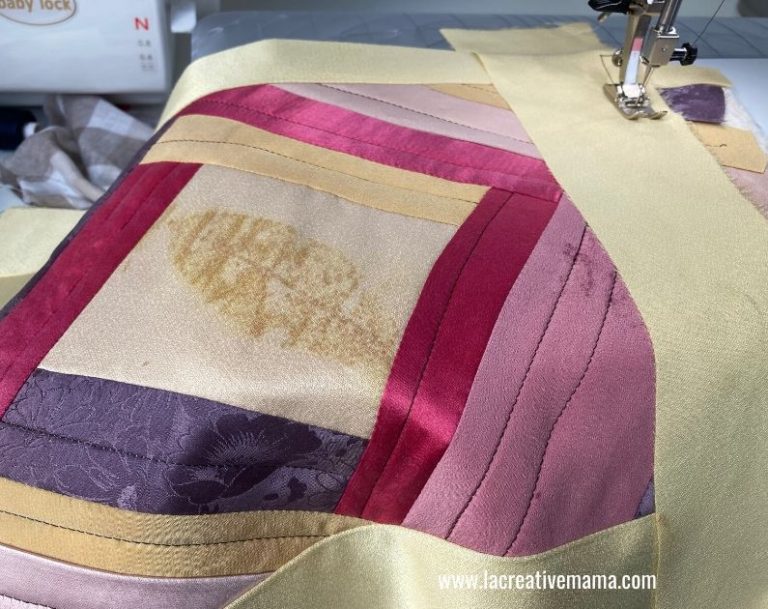 How to sew a quilt as you go block with wonky sashing La creative mama