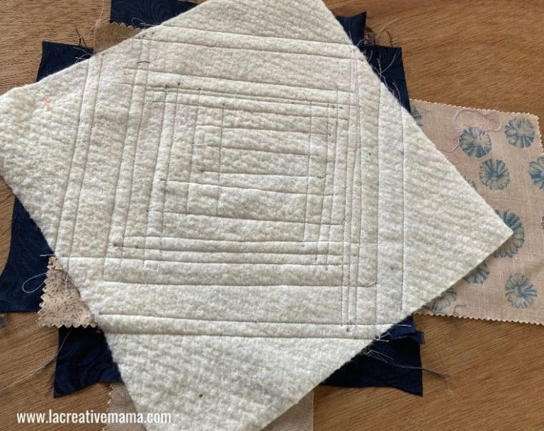 How to make a quilt as you go log cabin quilt La creative mama