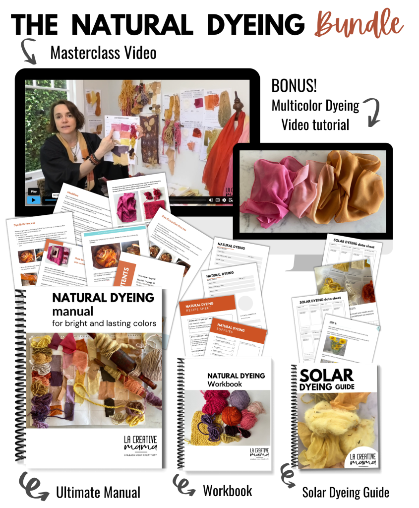 the natural dyeing bundle of resources for sale which includes the natural dyeing manual