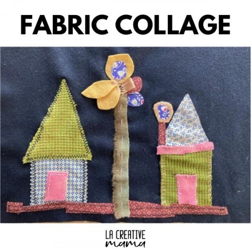 How to make fabric collage using Applique La creative mama