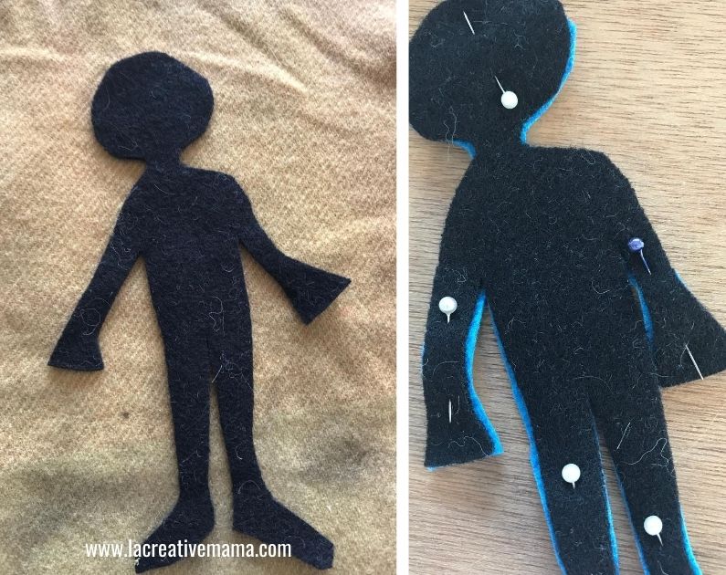 flat felt doll tutorial 4