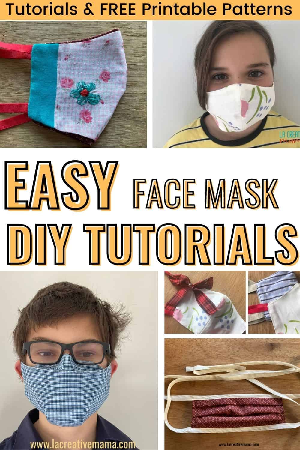 Easy & Quick DIY Face Masks Tutorials - La creative mama