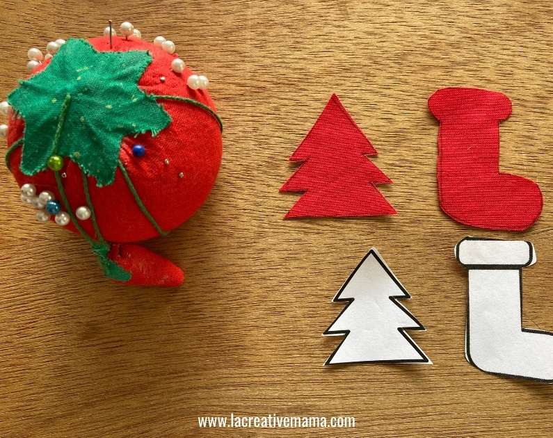 Christmas fabric applique for face mask 