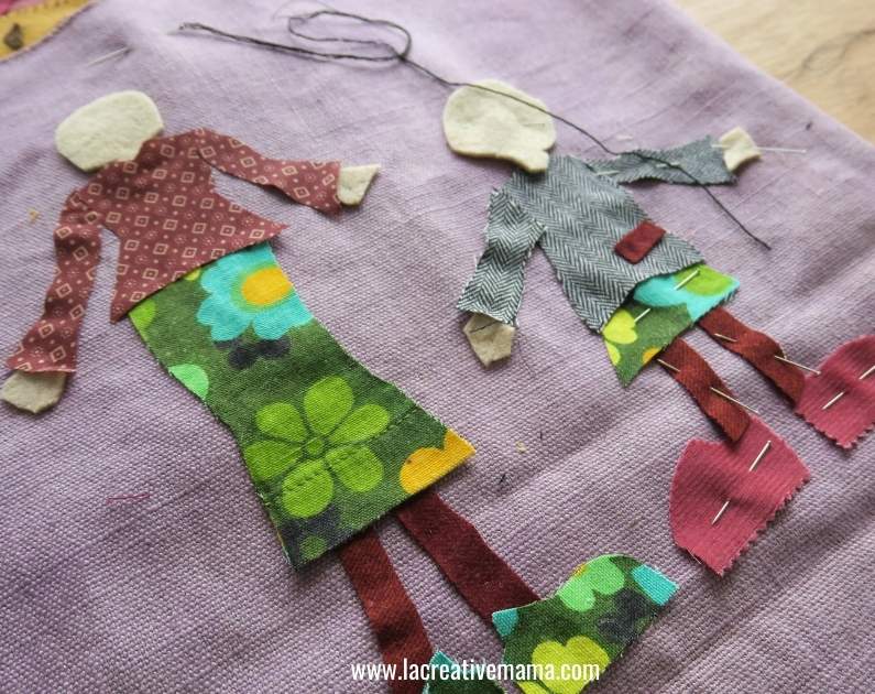 applique patterns cut on fabric and used as appliques to be embroidered on 