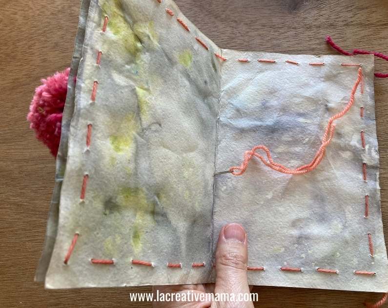 binding the handmade paper book