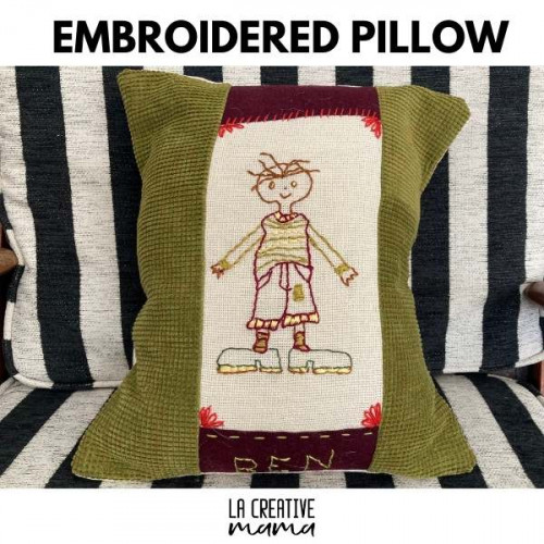 hand embroidered pillow cover