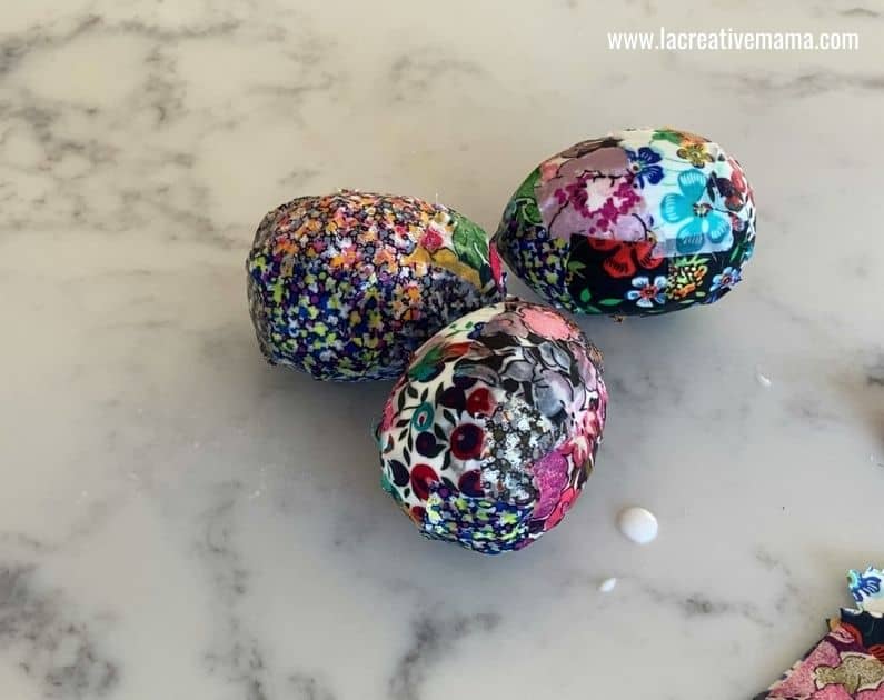 Make Scrappy Fabric Covered Easter Eggs - Molly and Mama