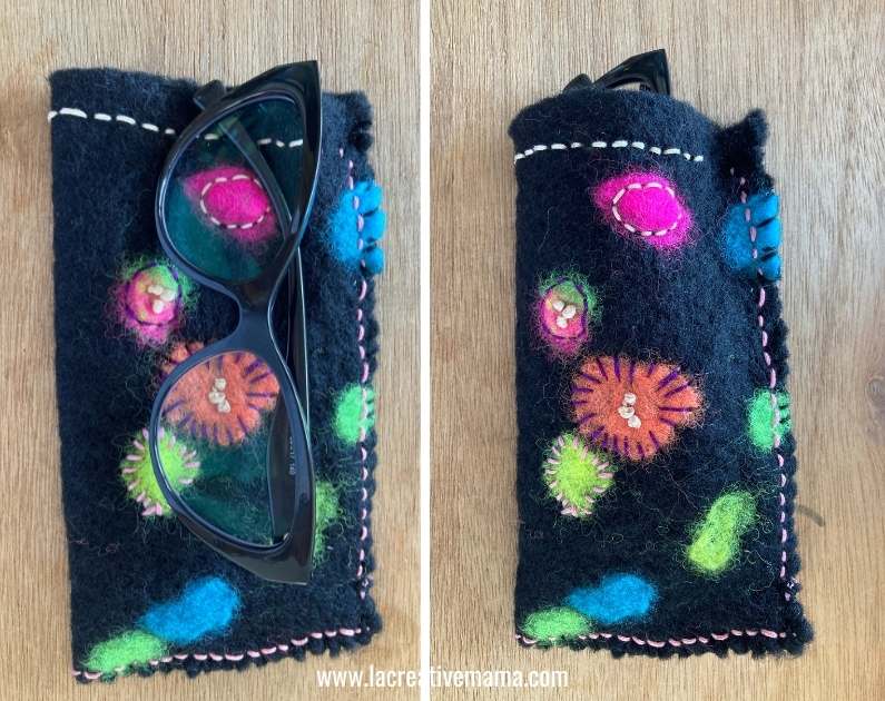 how to make an embroidered felt pouch using wet felted wool 