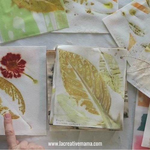 eco printing on paper to make paper cards