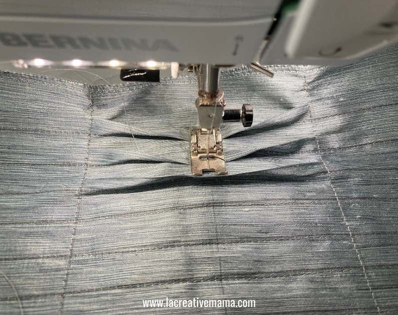 making spaced tucks on a  piece of fabric 