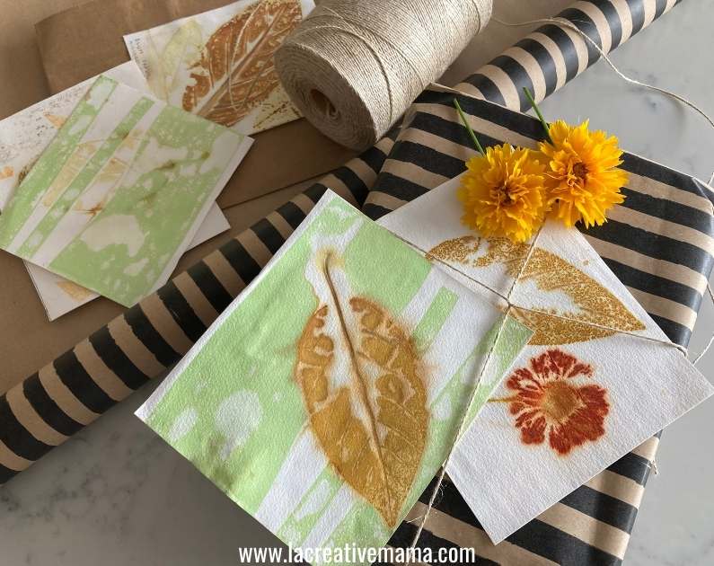 eco printed cards