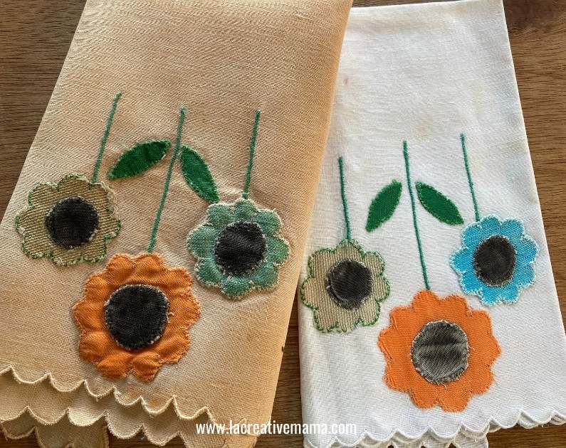 old napkin made vintage by using tea dye 
