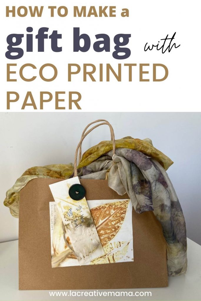 finished eco printed gift bag 