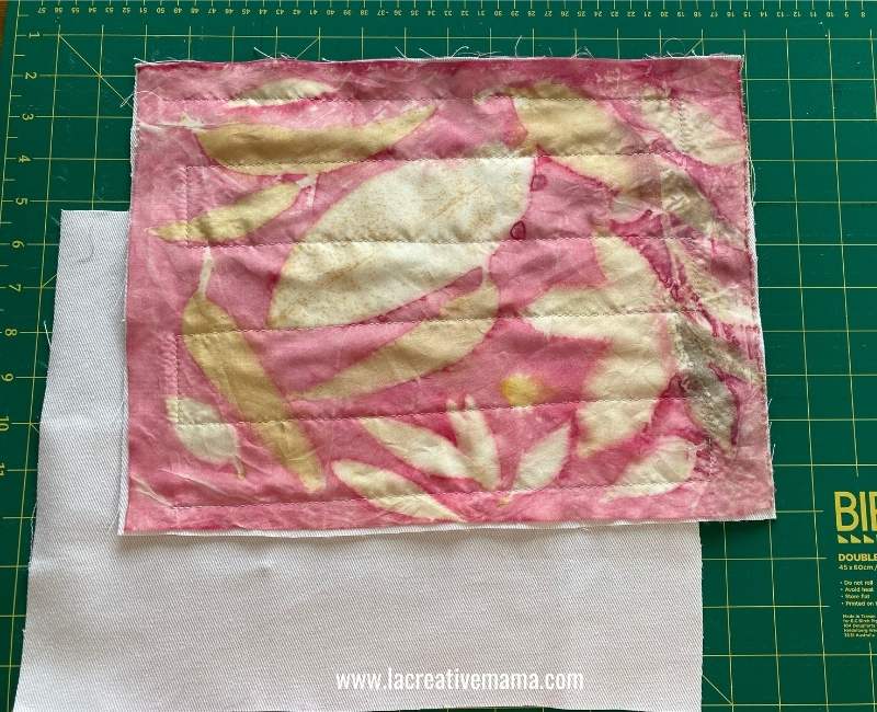 turning the quilted fabric into a purse 