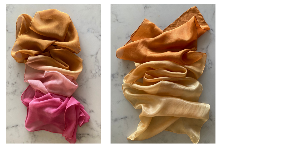 multicolor dyed silk scarves 