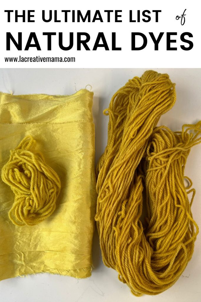 naturally dyed hand dyed wool yarn and silk fabric using goldenrod dye