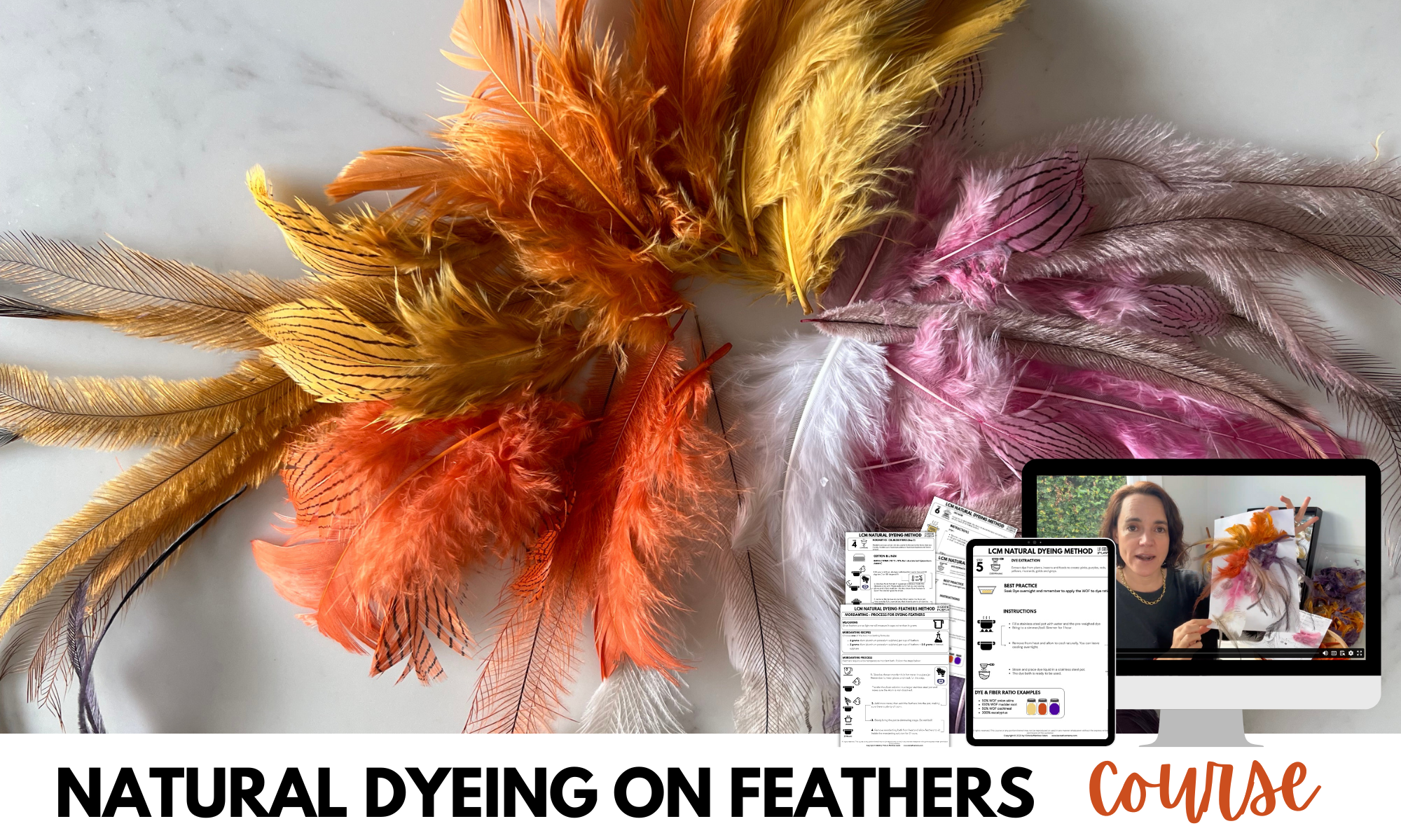 How to dye feathers with natural dyes - La creative mama