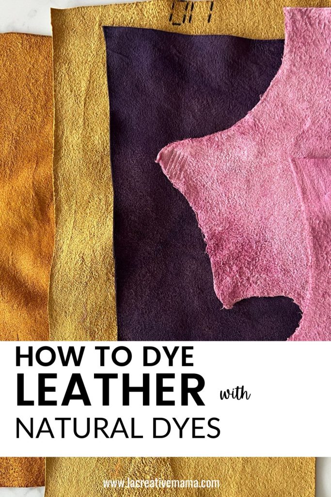 naturally dyed leather using logwood dye, cochineal dye and onion skins dye 