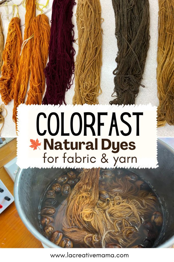 naturally dyed wool yarn using acorns, onion skins and eucalyptus dyes 
