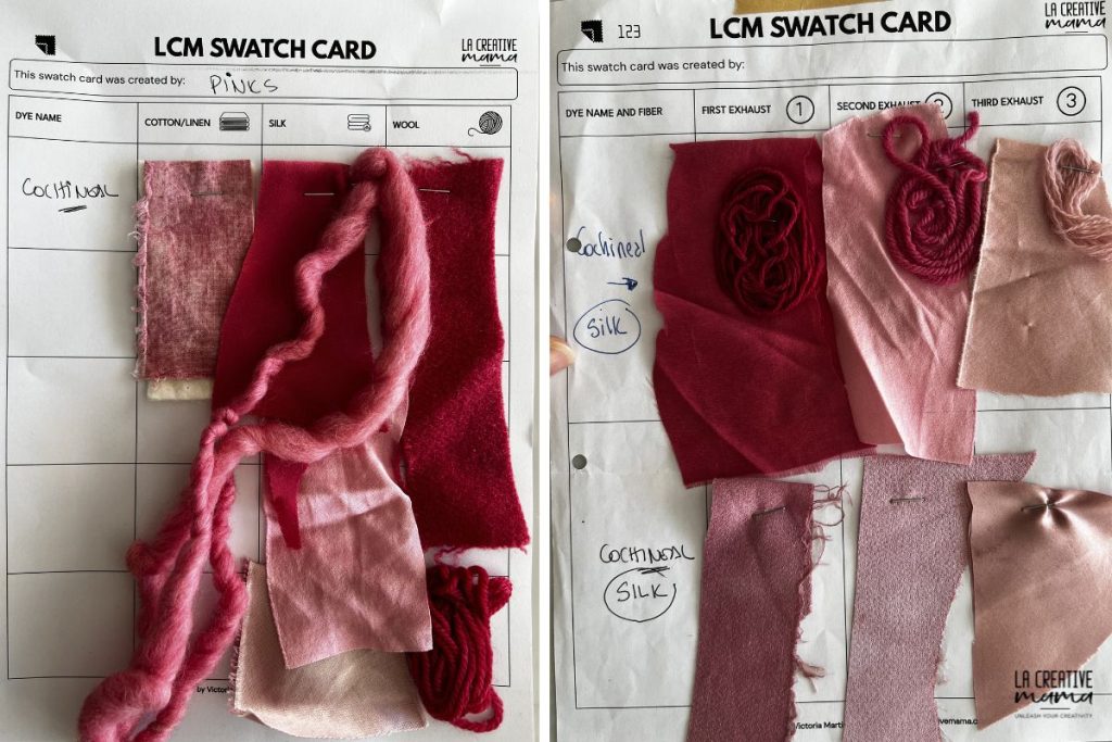 bright and soft pinks produced by dyeing with cochineal dye. 
