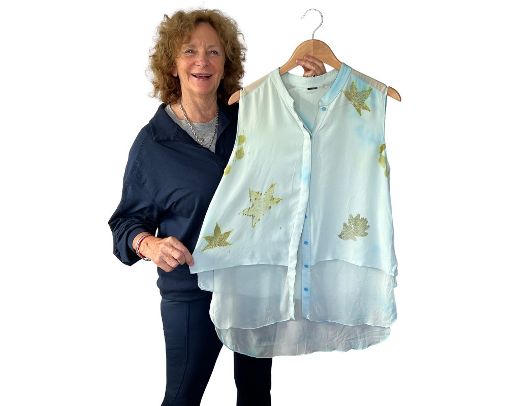 Ada's old silk blouse upcycled with eco printing