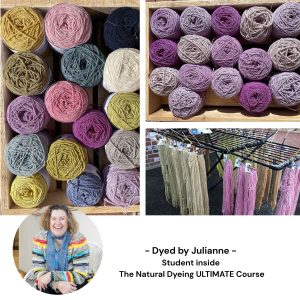 Yarns naturally dyed by Julianne