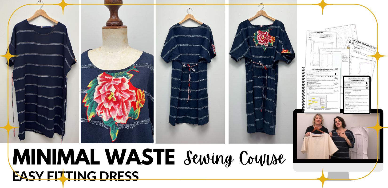 Minimal Waste Dress Sewing Pattern + Course by La Creative Mama
