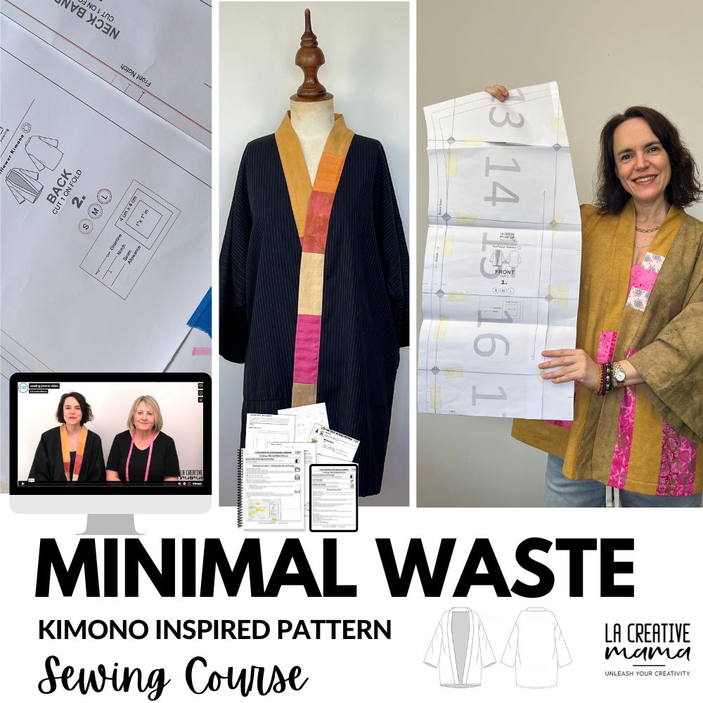 Minimal Waste Kimono Top Sewing Pattern + Course by La Creative Mama