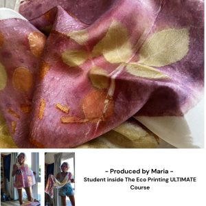 Eco printed silk scarf by Maria